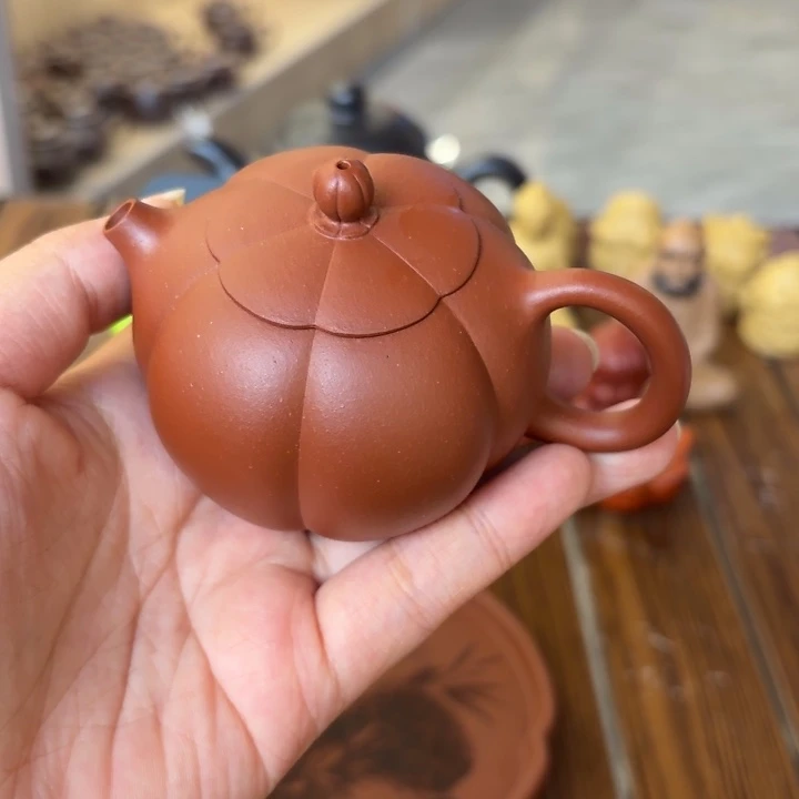 桃***锦茶壶紫砂宜兴原矿朱泥