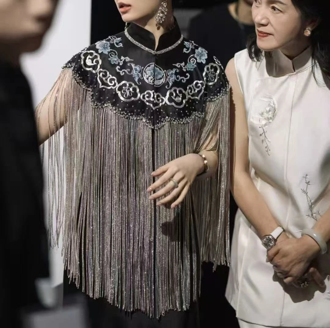 【花绡】轻奢小众旗袍礼服裙披肩女新中式复古精致挂脖流苏云肩