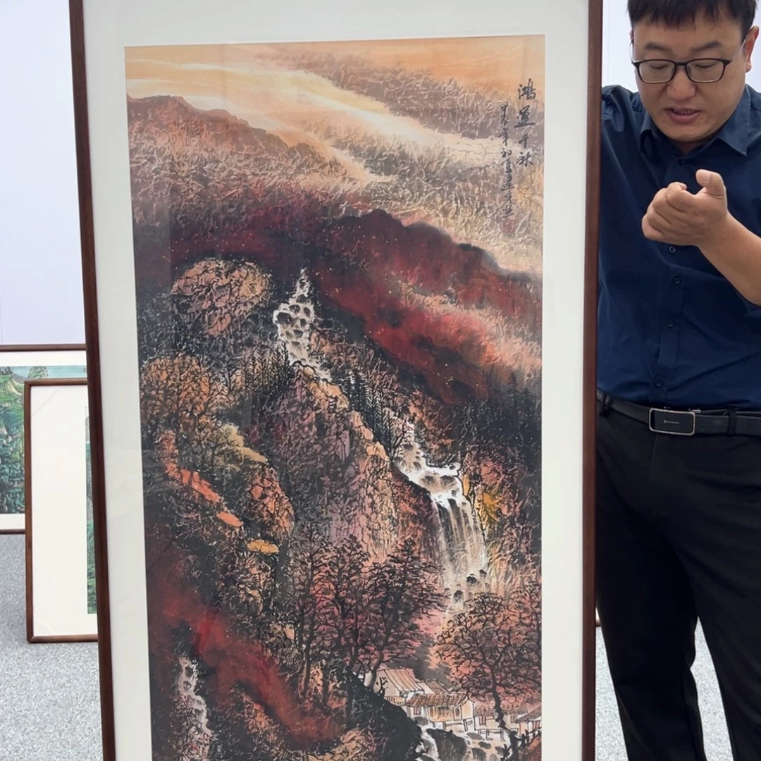 国画国画作品带框170*80