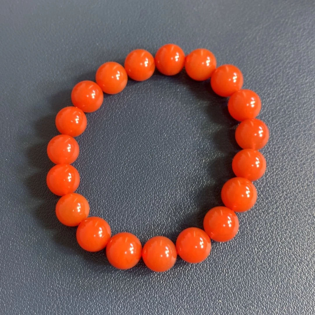 南红玛瑙10+柿子红手串未镶嵌