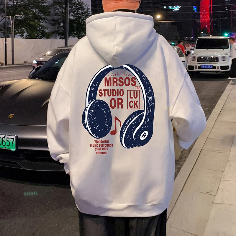 重磅纯棉宽松连帽卫衣男春秋2025新款美式休闲长袖帽衫潮牌外套