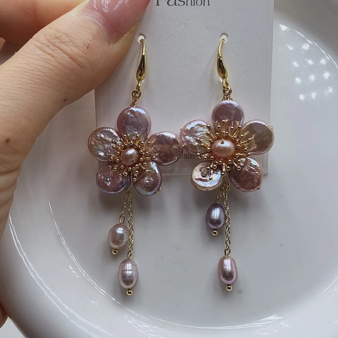 耳饰淡水珍珠银S925镶嵌