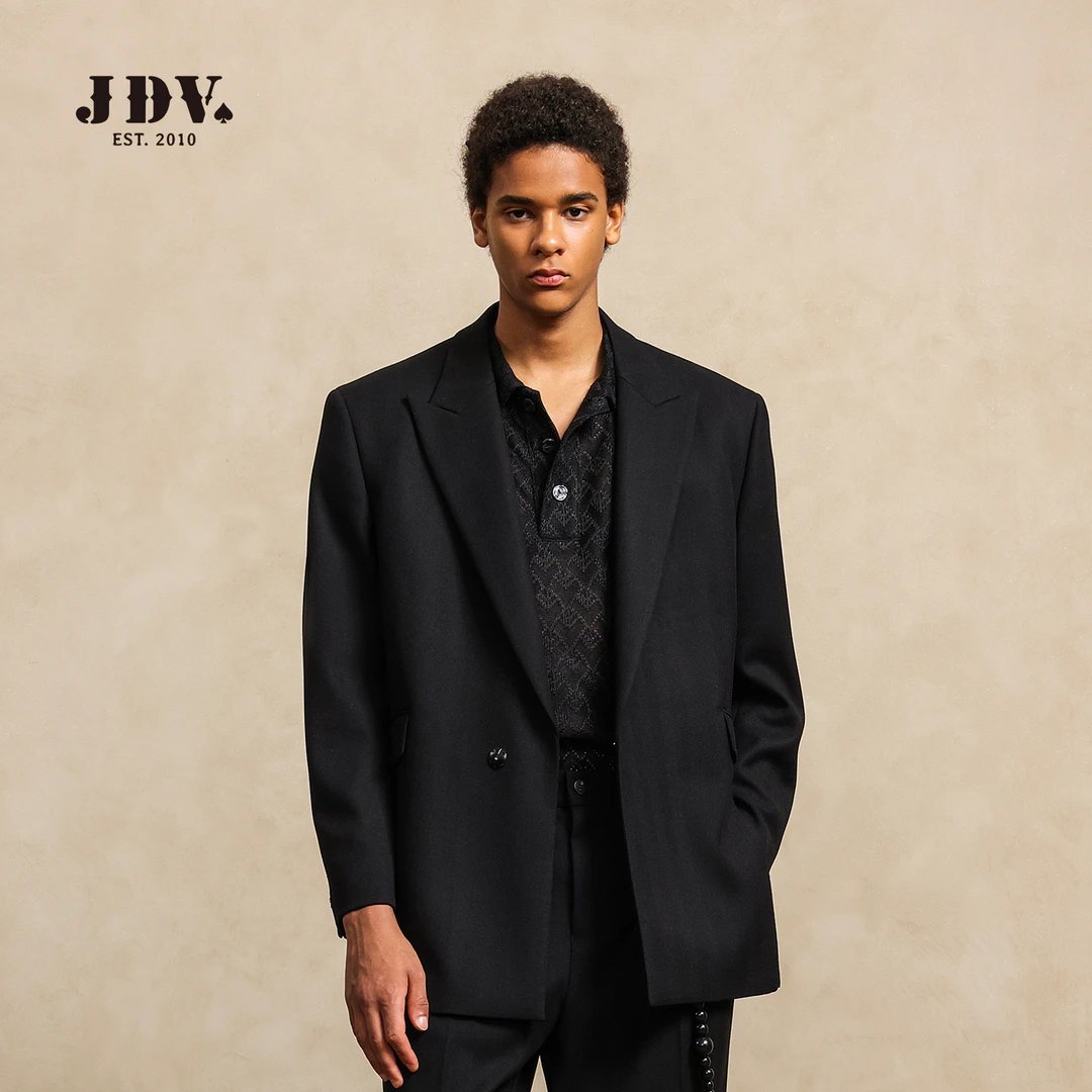 J.D.V男装2025秋季新款廓形时尚质感穿搭休闲长袖西服上装WMJ50W5