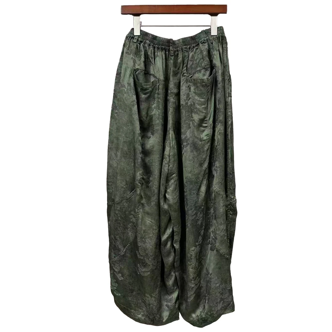 还朴堂原创高品质丝休闲宽松长裤