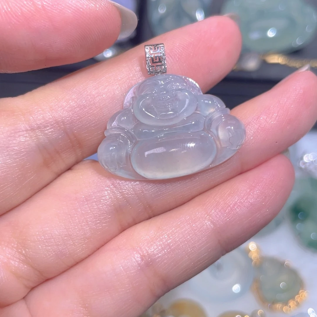 颈饰18K金镶嵌翡翠翡翠
