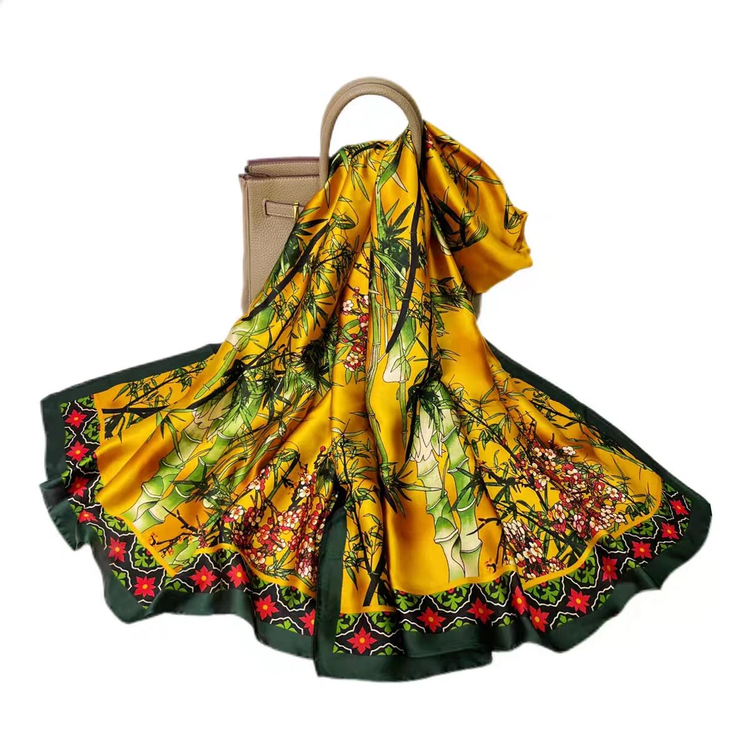 SJ217金辉竹韵80*180丝巾围巾