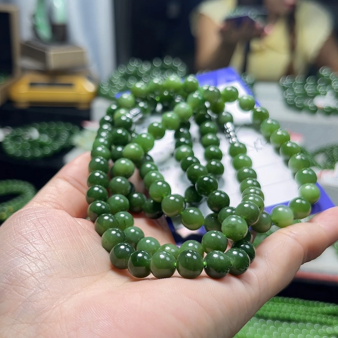 _***6手链未镶嵌和田玉（碧玉）8