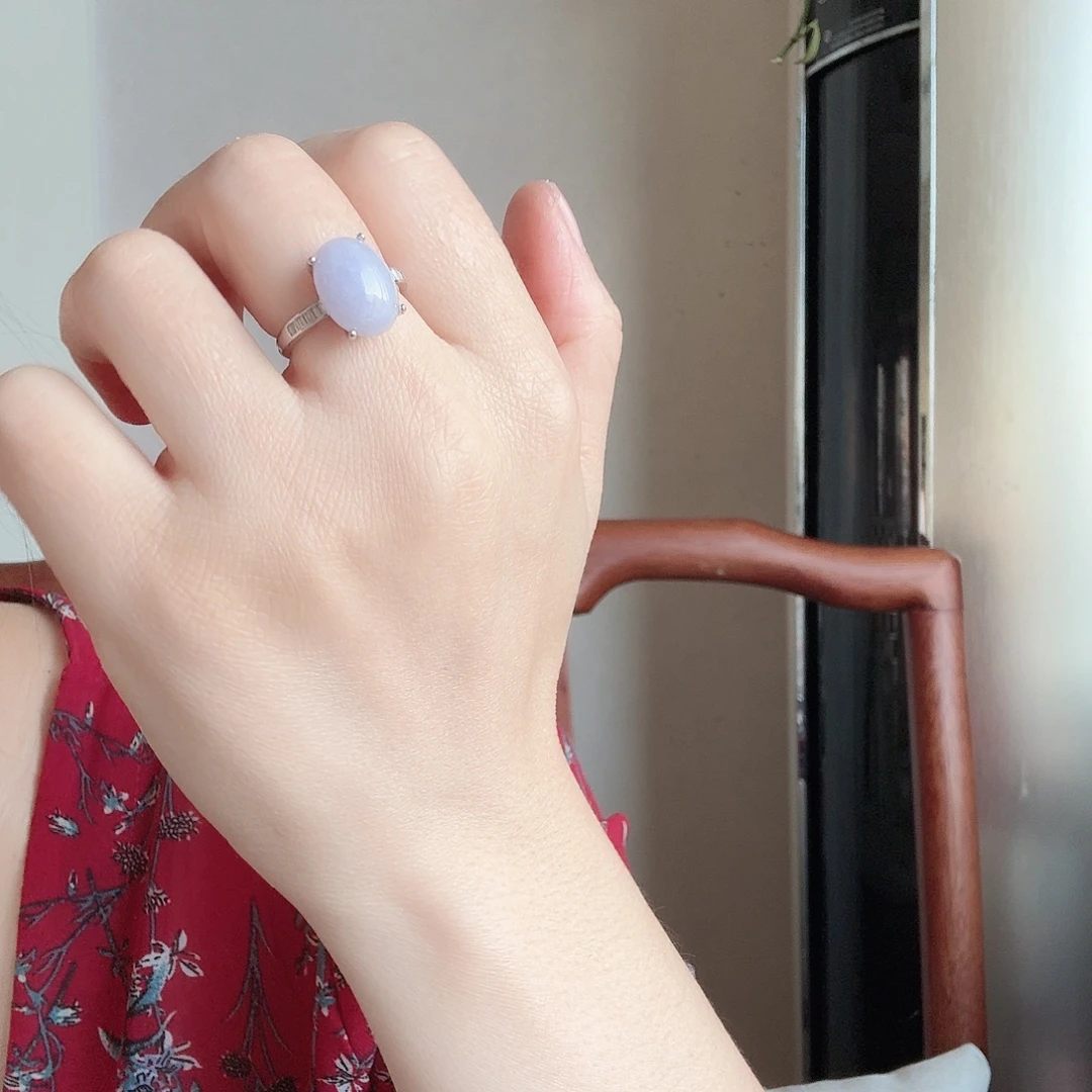 翡翠银S925镀金镶嵌戒指戒指