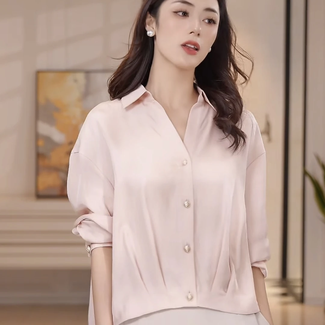 AMASS/阿玛施春夏新款设计感精致千金风百搭时尚衬衫上衣 530038