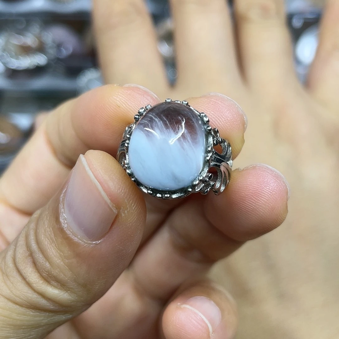 【闪购商品】银S925镶嵌珠宝半成品水晶戒指