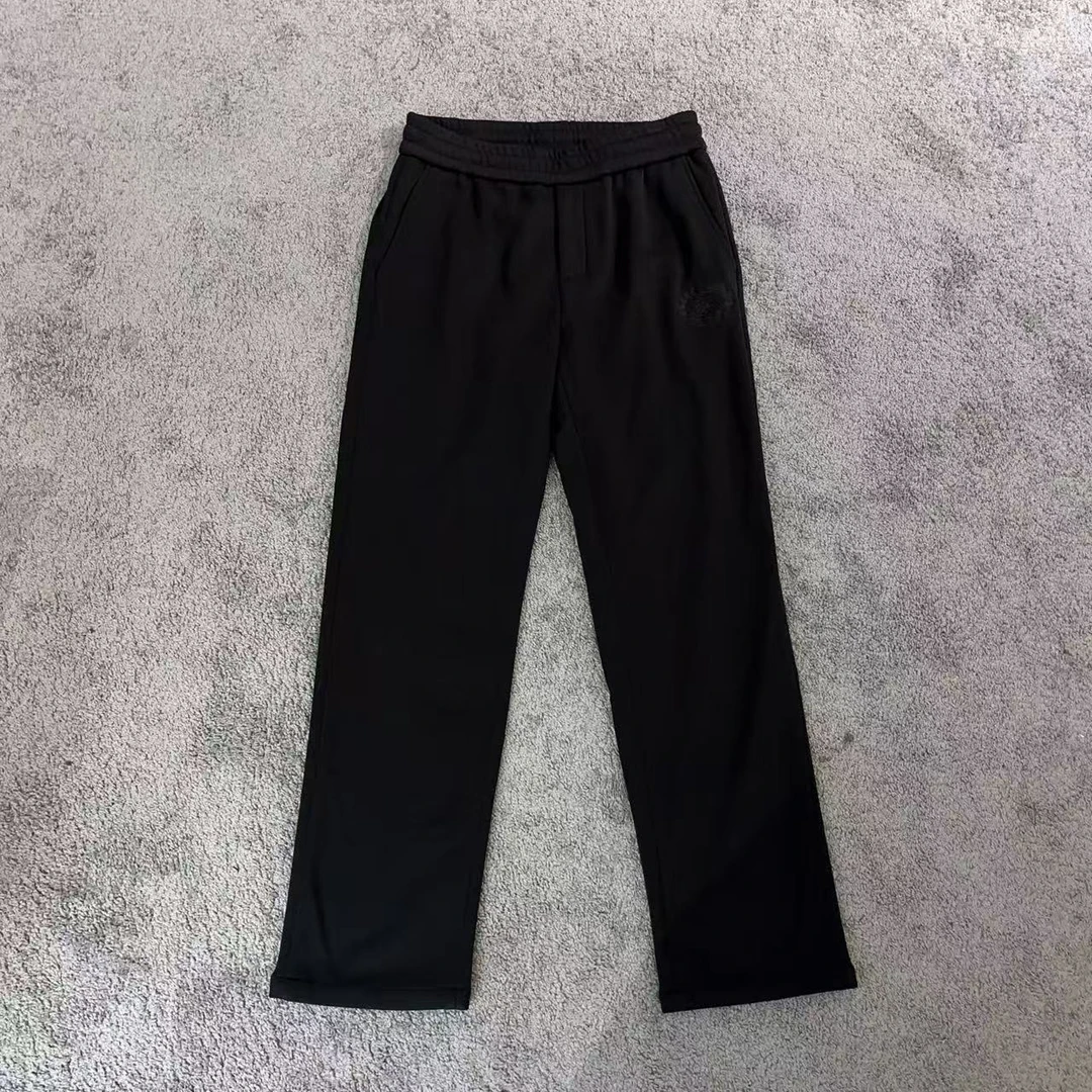 Aquascutum/雅格狮丹25秋冬加绒加厚男士黑色保暖运动休闲卫裤