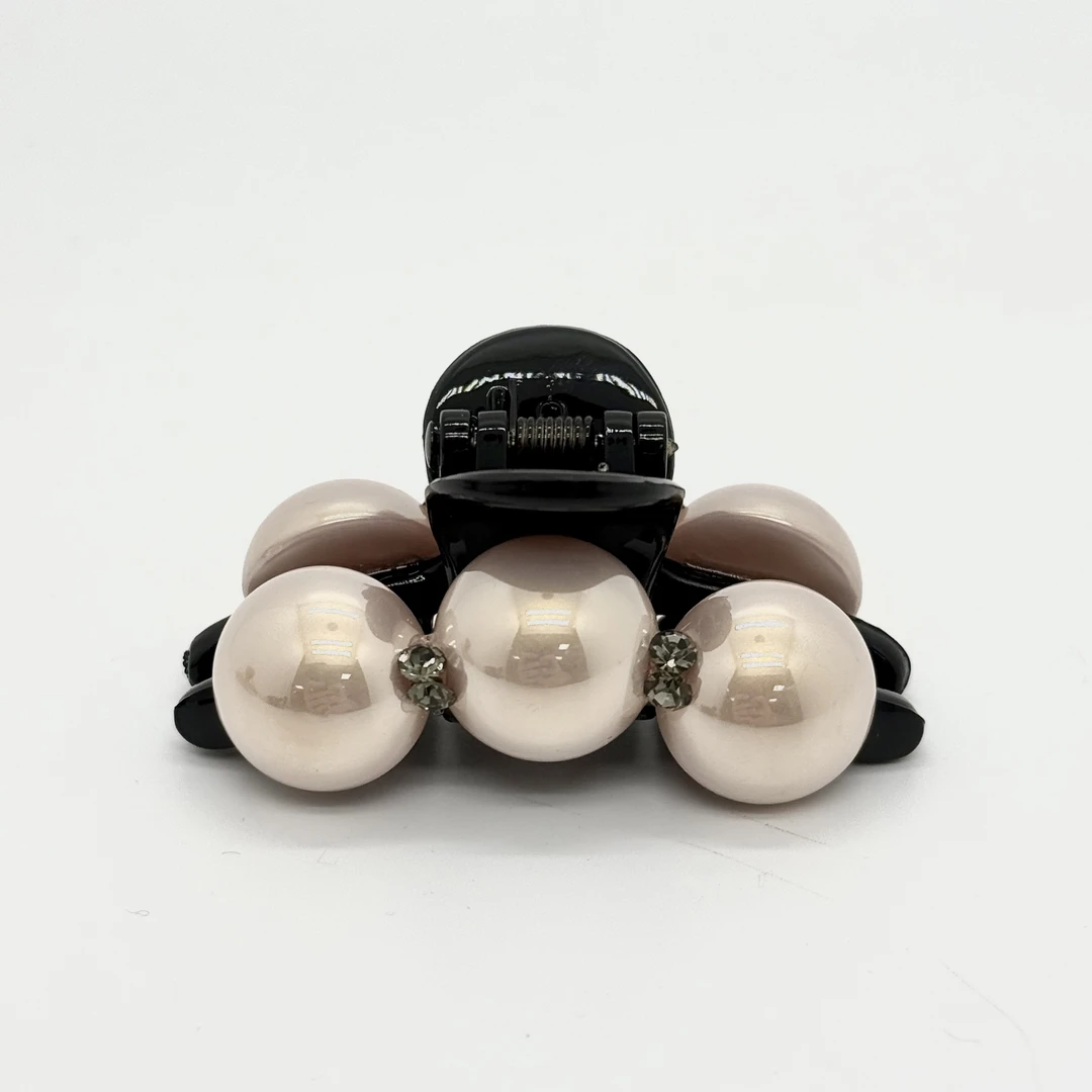 GREBUTY 6163 简约百搭裸粉色珠珠闪闪6cm抓夹