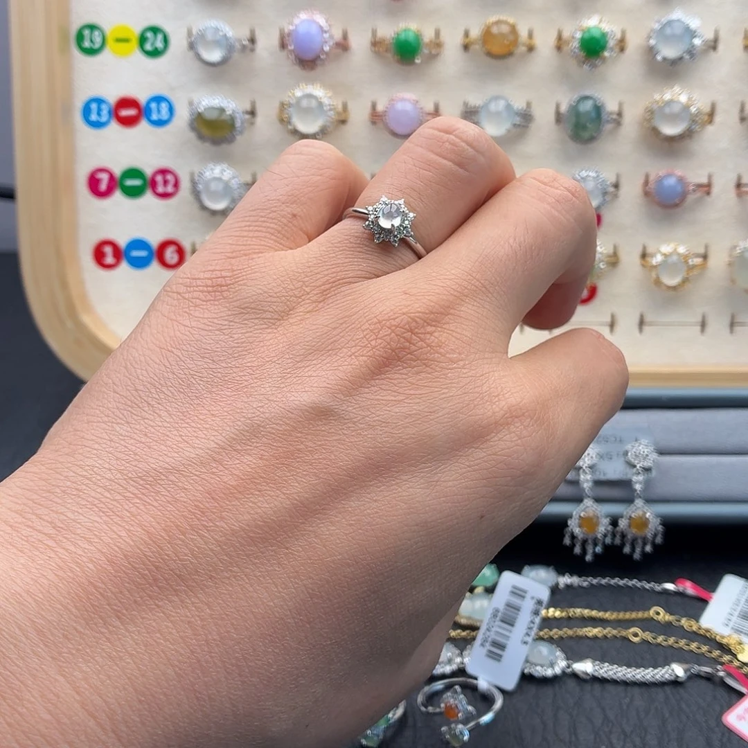 翡翠银S925镶嵌戒指