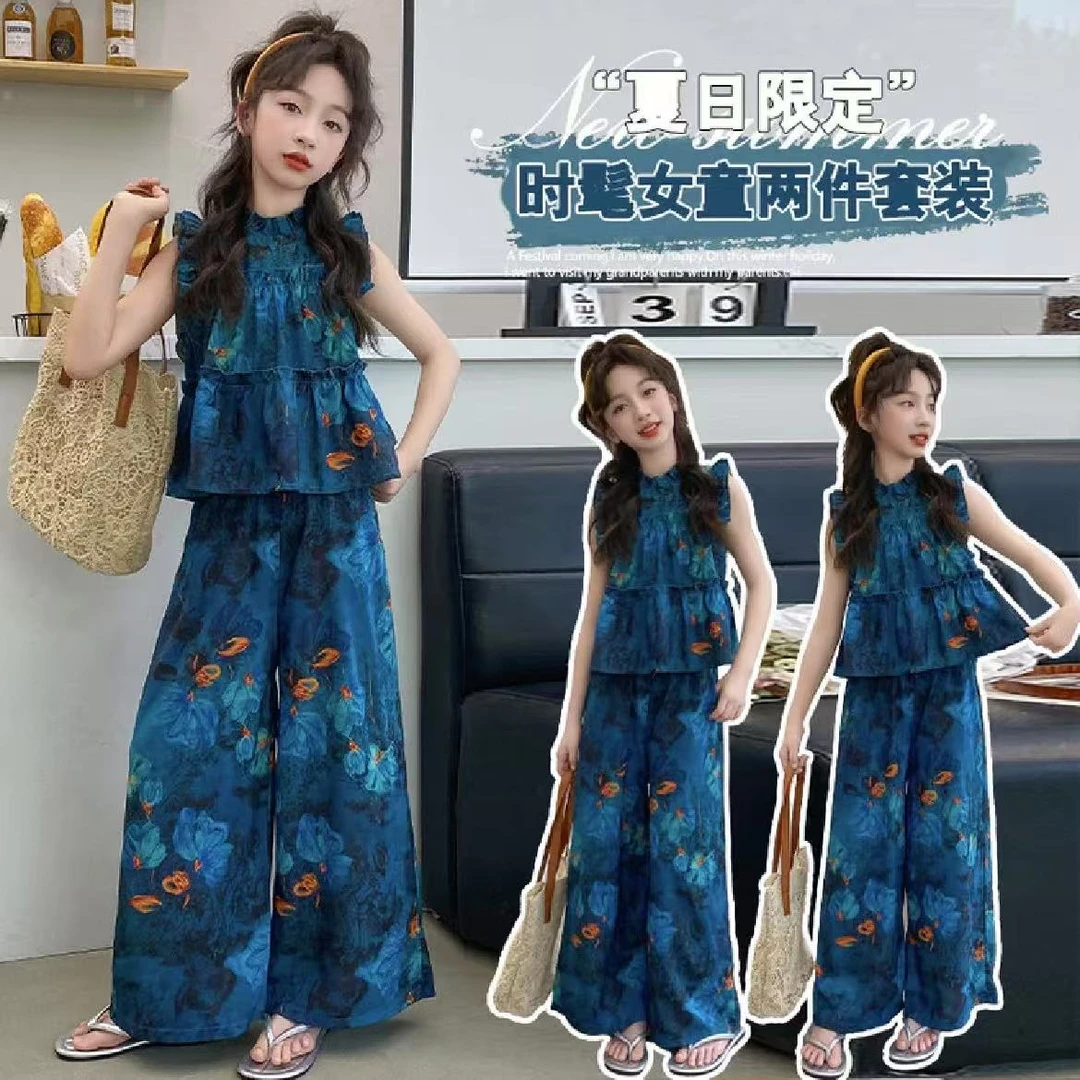 女童夏装国风套装2025新款夏季网红大儿童女孩潮酷穿搭独特超好看