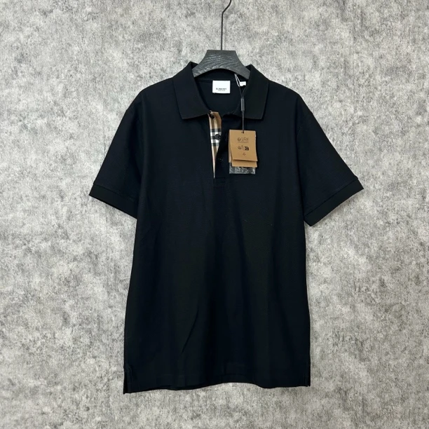 未使用 BURBERRY/博柏利 黑色格纹半袖polo上衣