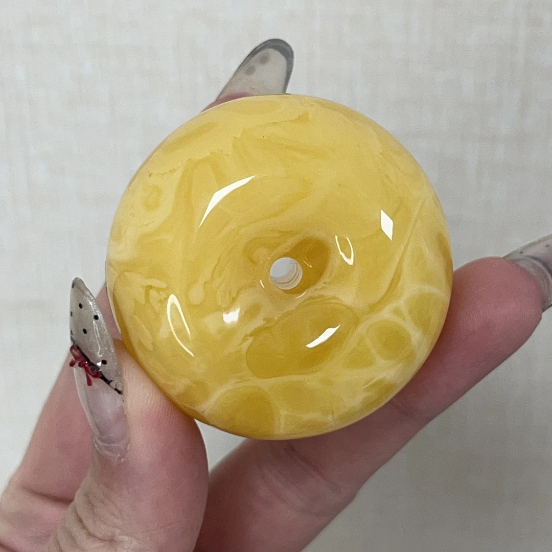 天然原矿无优化无烤色无补胶无煮蜜无辐照蜜蜡平安扣吊坠（1202）