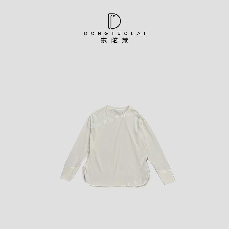 《白又白》打底上衣长袖针织时尚百搭女士设计师圆领套头保暖
