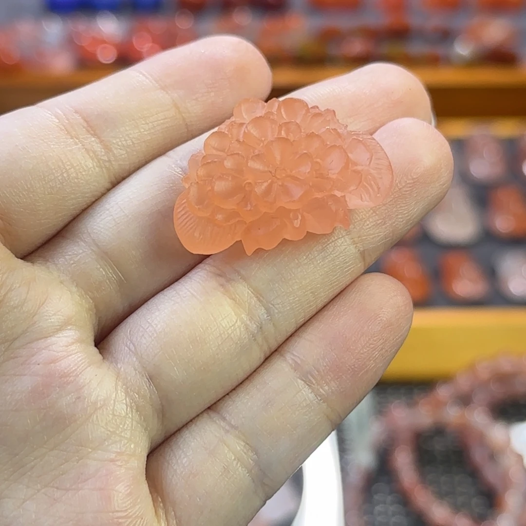 未镶嵌南红玛瑙珠宝半成品花团锦簇