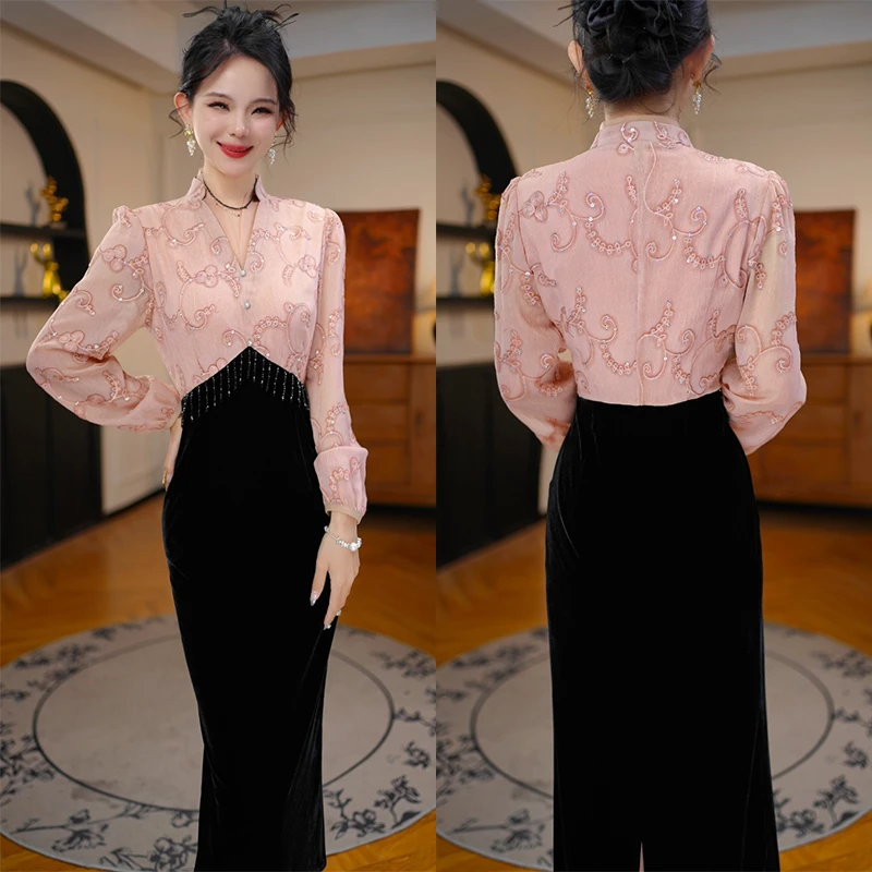 【桃之夭夭】2025新款七夕约会穿搭连衣裙收腰显瘦女人味连衣裙