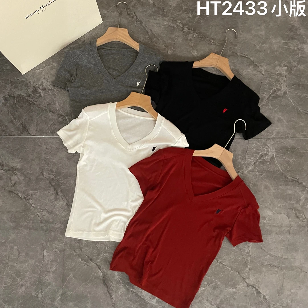 （小雨推荐）2025年夏款时尚修身百搭V领T恤