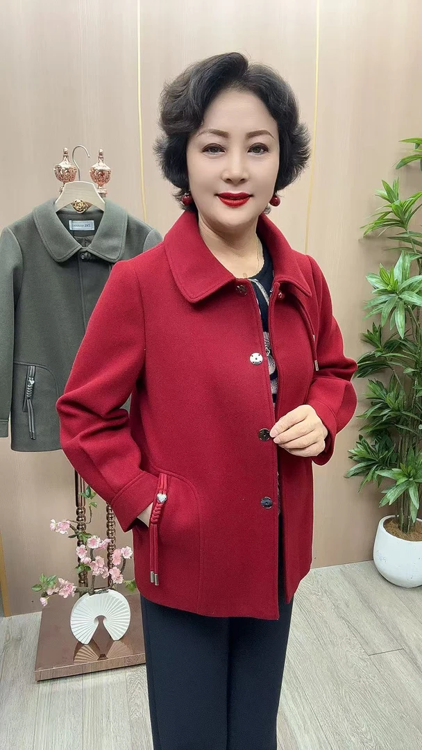 SL#-22  衣长68 中老年女装  秋季新款简约显瘦短款外套