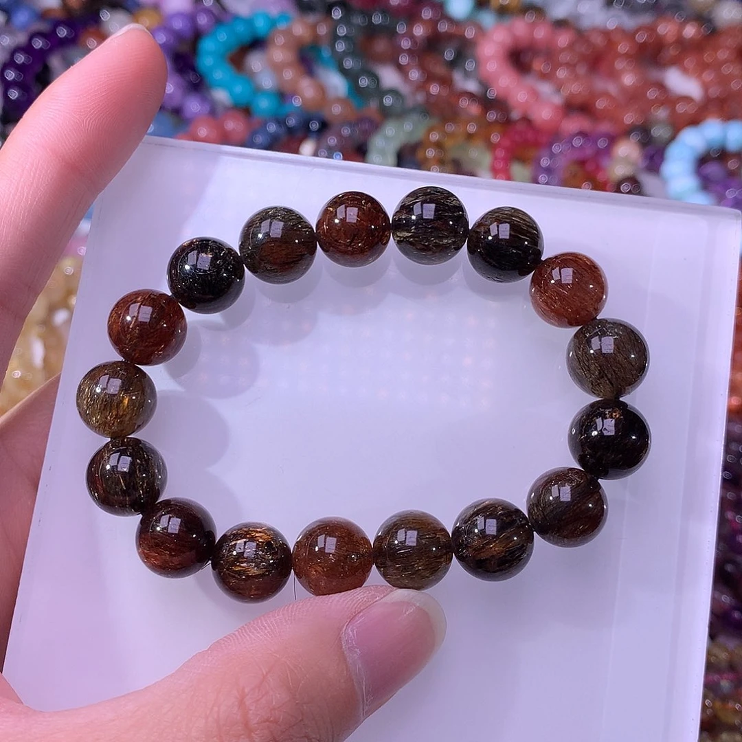 听****水晶手链未镶嵌黑金超11米手链