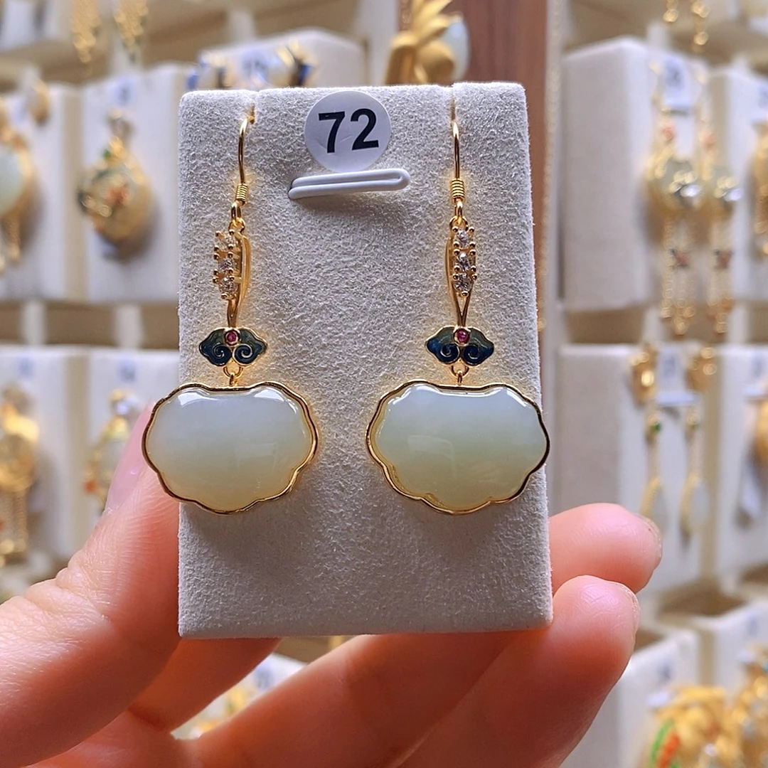 和田玉颈饰银S925镶嵌