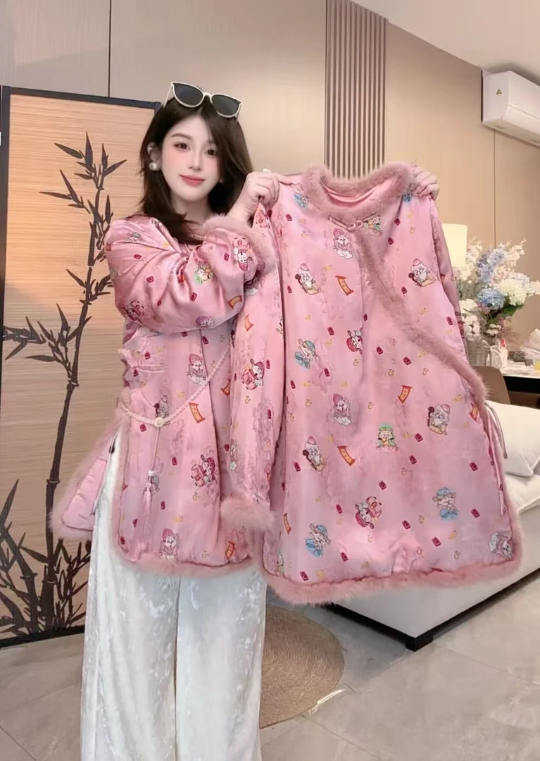 【财神到】新中式高级感时尚唐装冬季女装宽松斜襟上衣