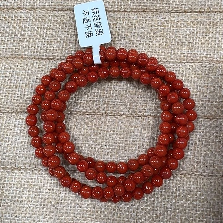 南红玛瑙手链未镶嵌项链多圈原矿南红5mm瓦西