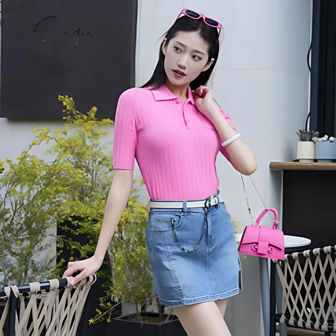 哥弟夏季新款修身显瘦青春活力减龄百搭POLO领短袖针织T恤138022