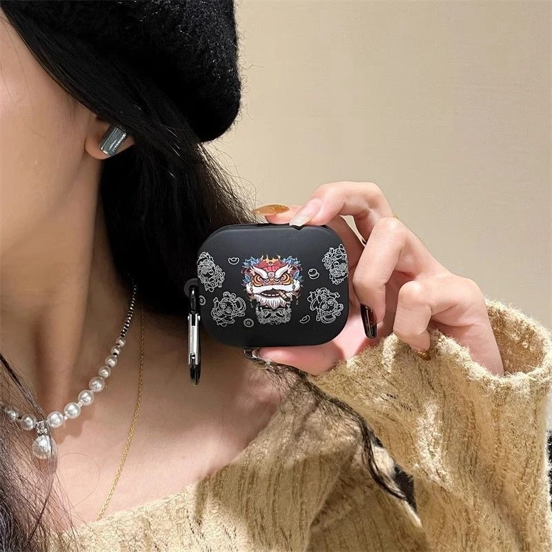 红米buds5保护套红米5pro耳机壳卡通可爱磨砂大佬狮红米4pro软壳