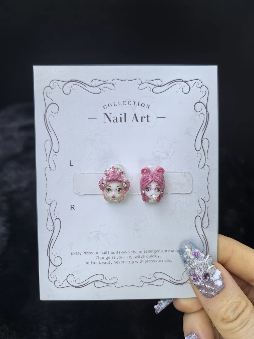 安夏 啾啾 二代直角方 纯手工穿戴甲2片