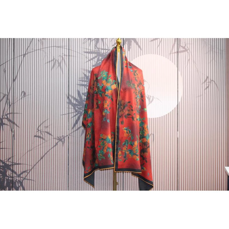 A320·【柿柿如意】 #香云气质复古多功能双面双色围巾70*180