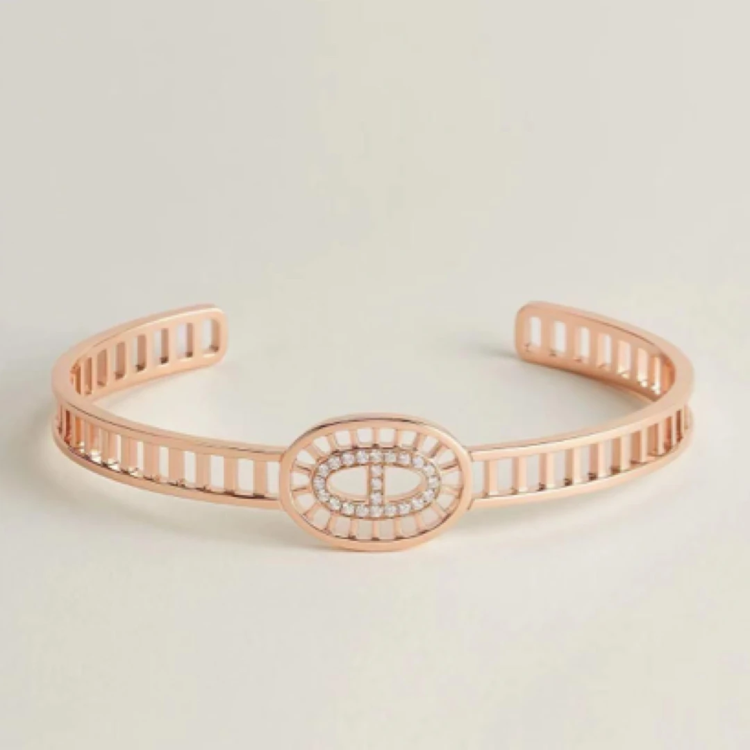 99新 Hermes/爱马仕 壹臻楠楠/18k金猪鼻子手镯 61113670