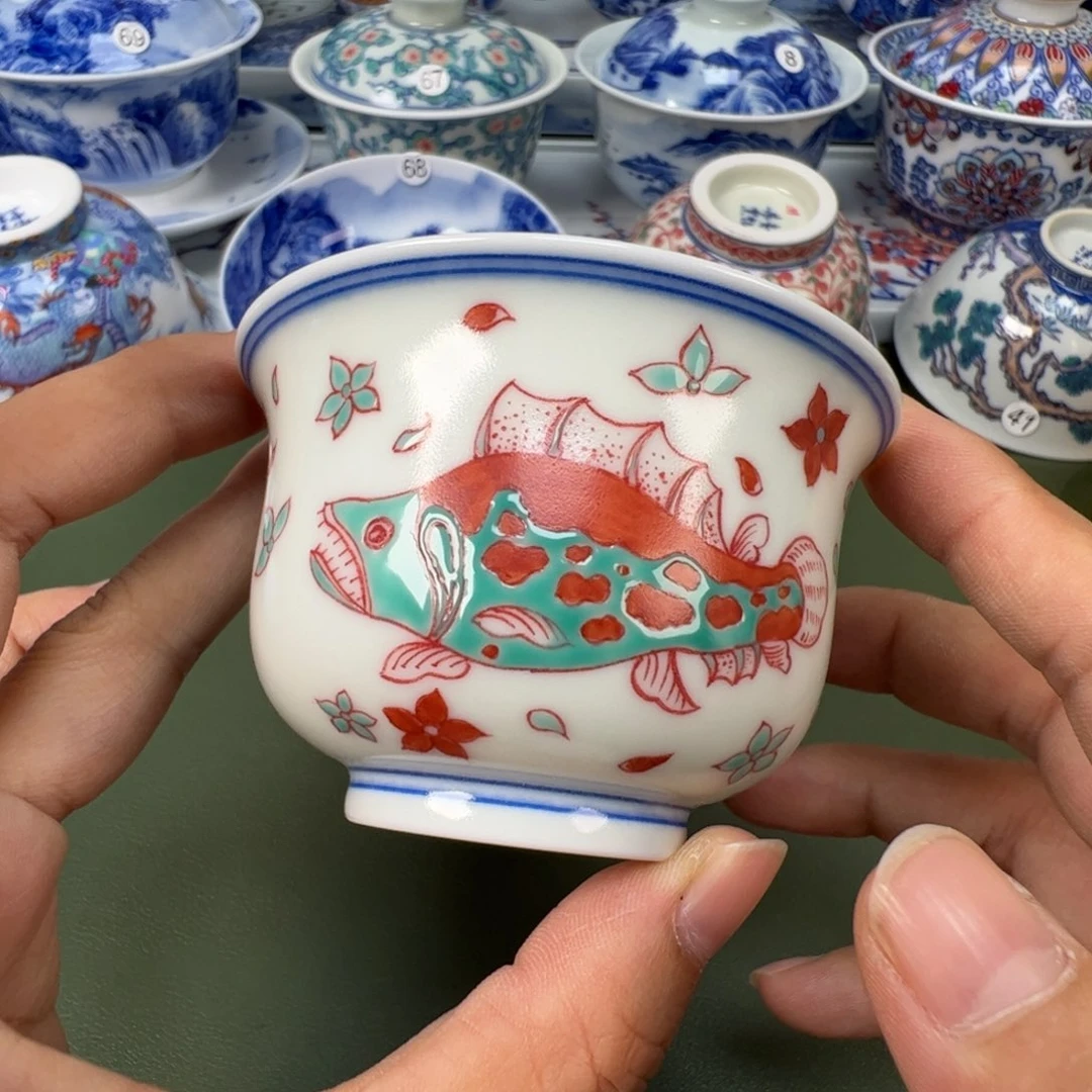 陶瓷景德镇纯手工纯手绘茶具木木96