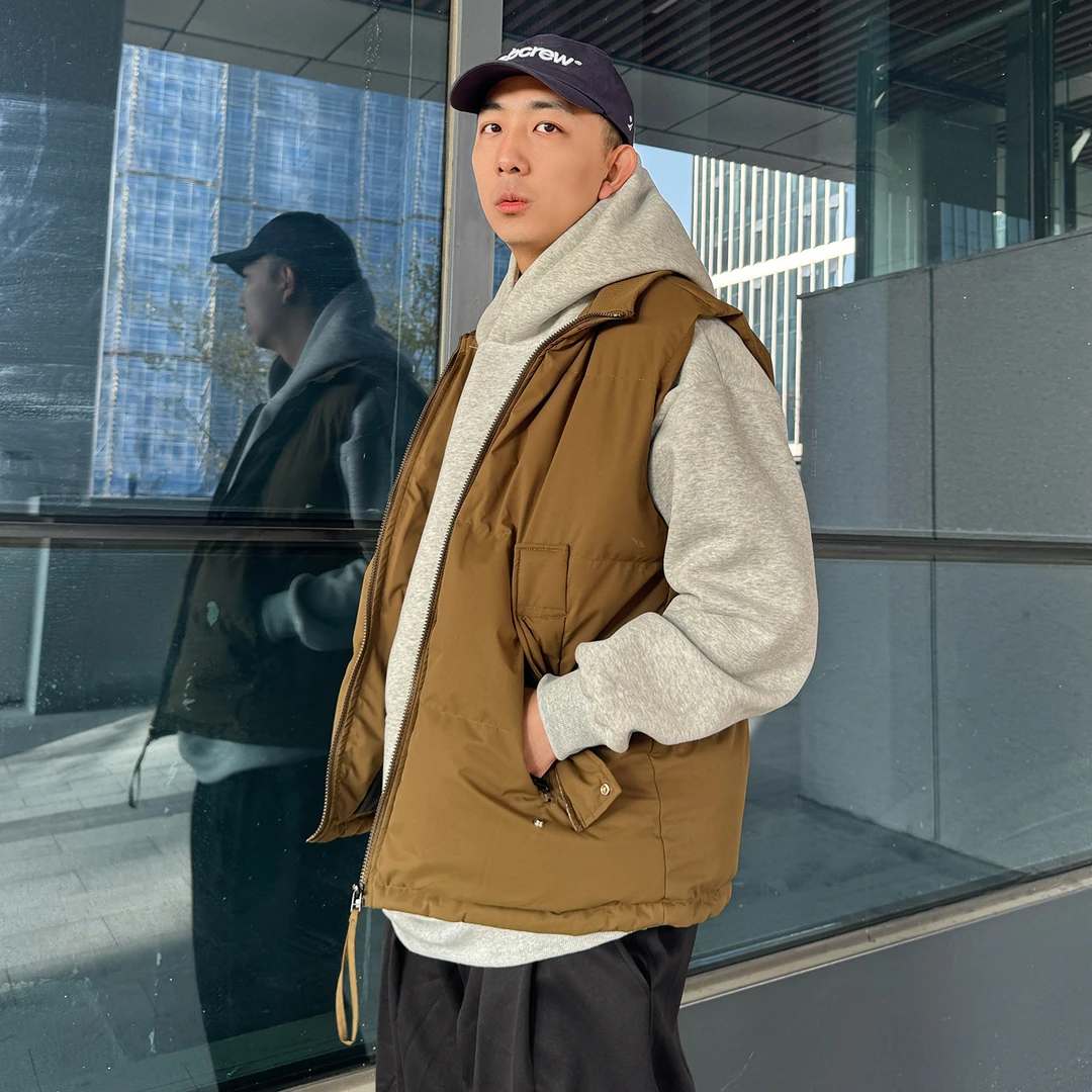 穿搭美式cleanfit马甲无袖棉衣保暖棉服高街情侣外套X2829857