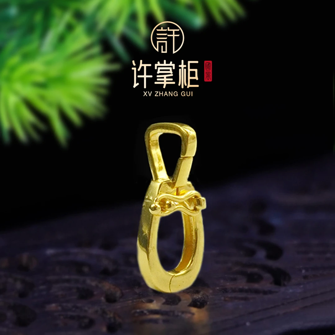 许掌柜｜18K金镶嵌万能扣吊坠国潮风原创设计经典简约时尚百搭精美