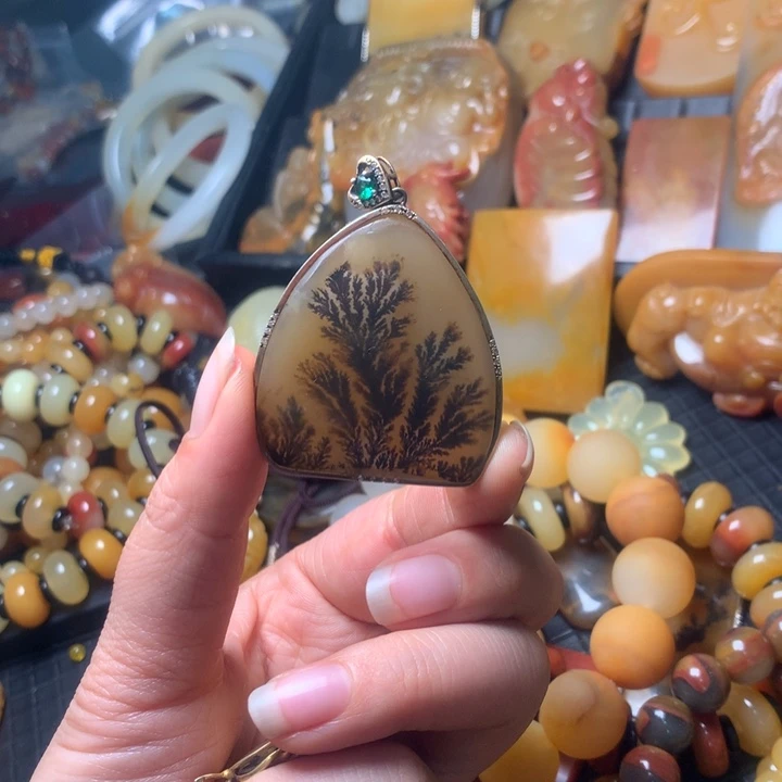 石英质玉（黄龙玉）未镶嵌颈饰