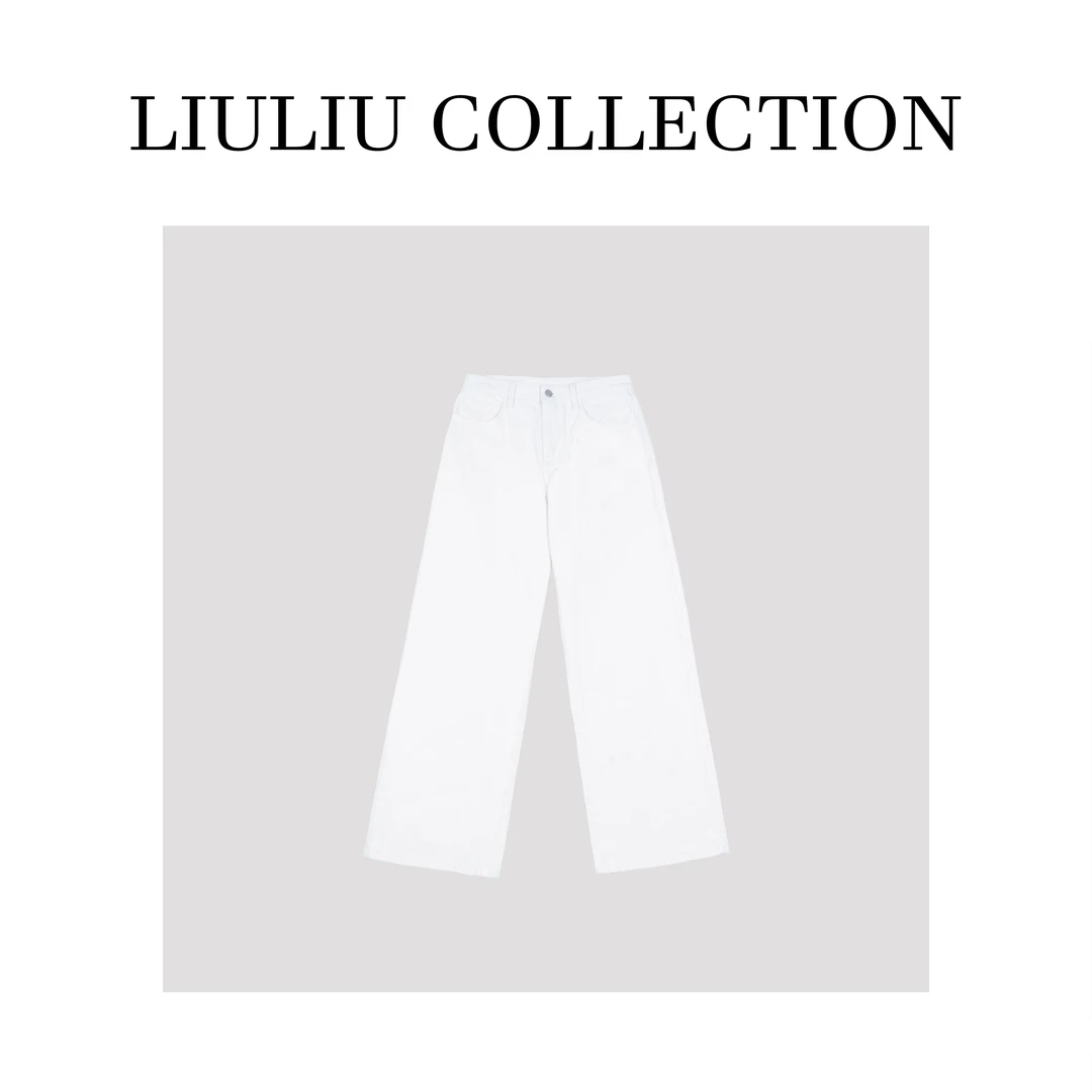 土耳其进口面料时尚百搭休闲纯色宽松显瘦直筒牛仔裤B77