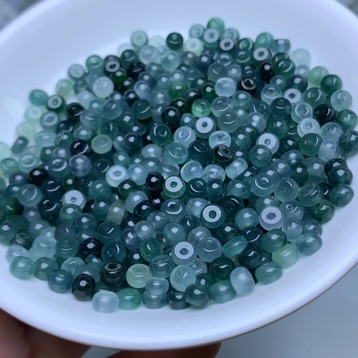 散珠翡翠卡3乘5冰蓝水算盘60个单圈