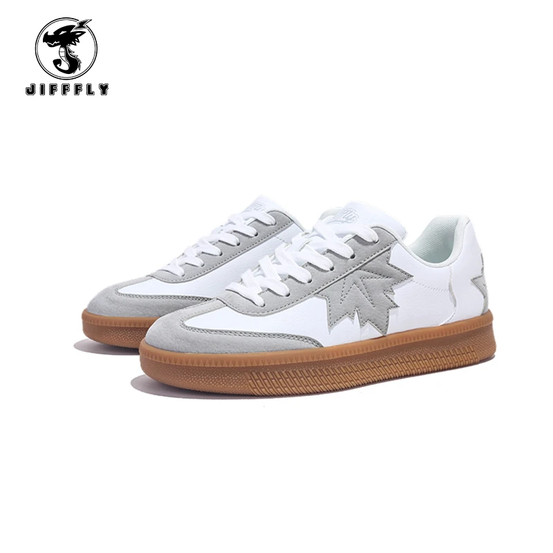 Jifffly休闲透气拼色圆头板鞋潮流休闲鞋小众夏季薄款德训鞋