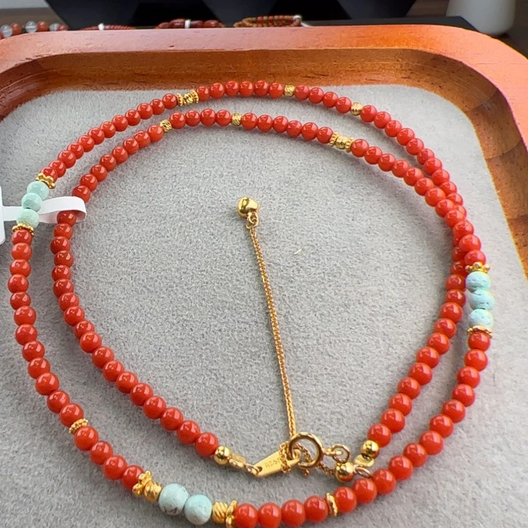 南红玛瑙（保山锁骨链3+）银S925镶嵌