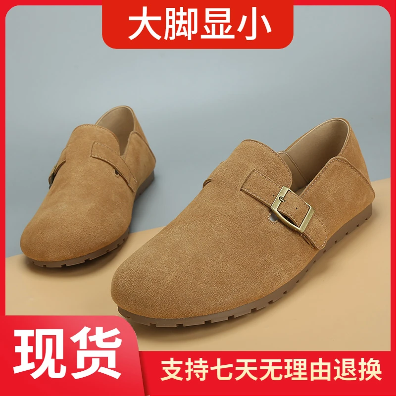 2025新款大码女鞋40一43春季时尚平底百搭勃肯鞋一脚蹬懒人单鞋