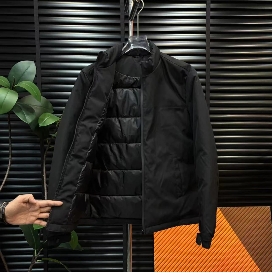2025时尚户外棉服棉衣男纯色潮流保暖标准立领韩版百搭修身棉衣潮
