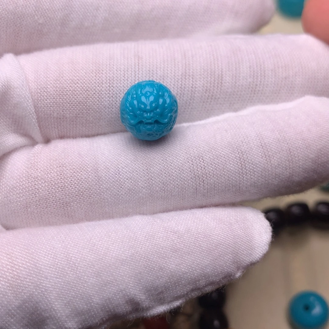 绿松石未镶嵌绿松石龙珠10.1