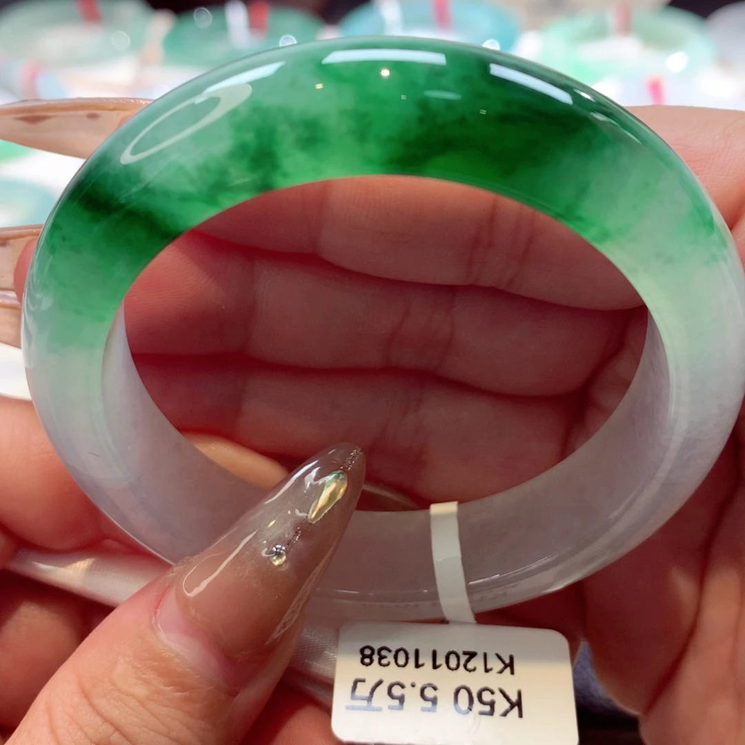 未镶嵌手镯翡翠冰辣绿15号11