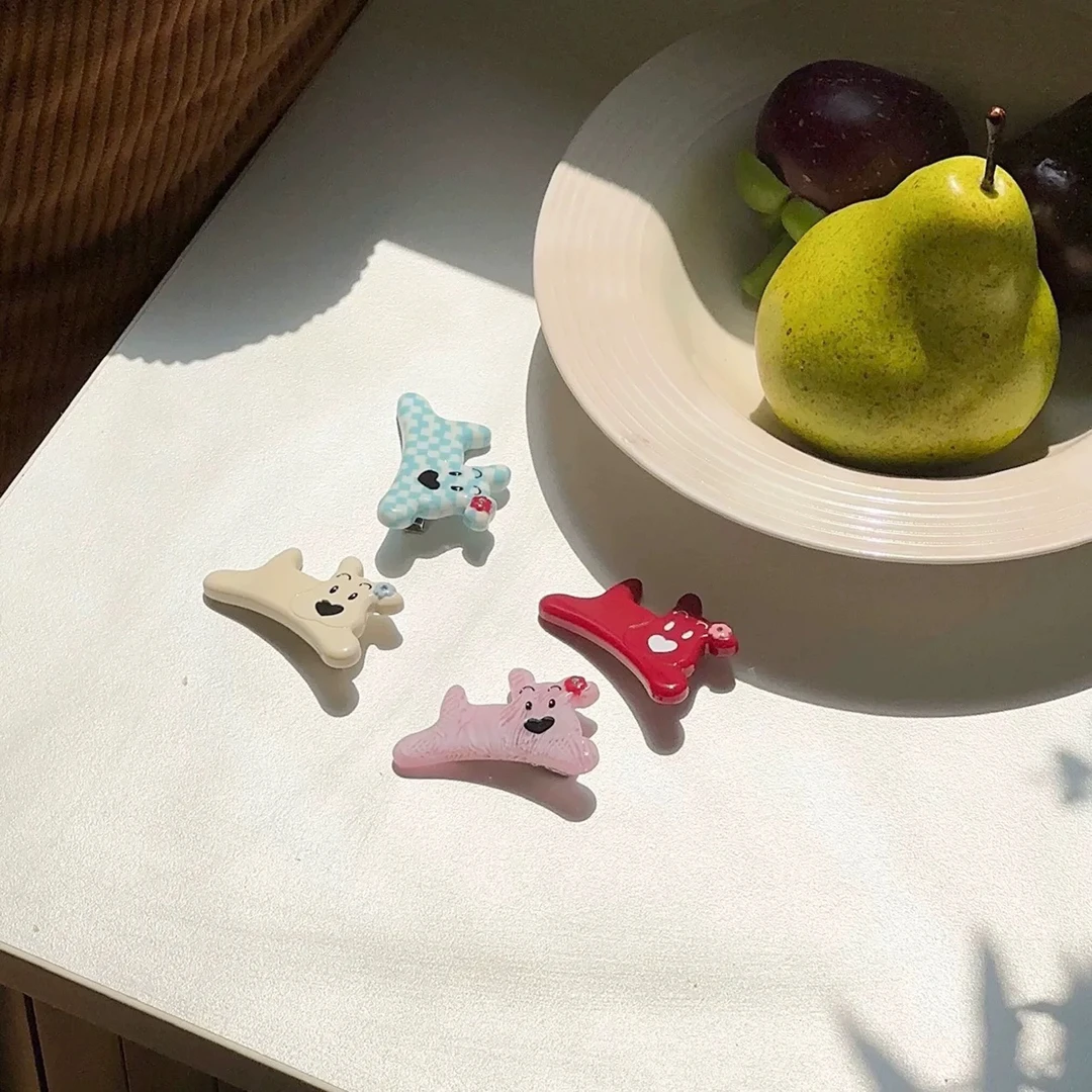 可爱哈哈小狗醋酸发夹鸭嘴夹J692