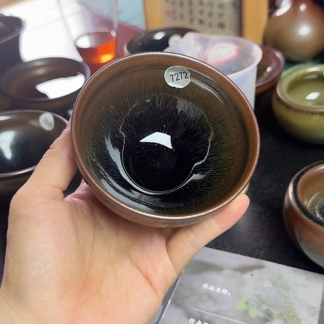 茶盏橙*7272 秋罗龙窑柴烧手工主人杯