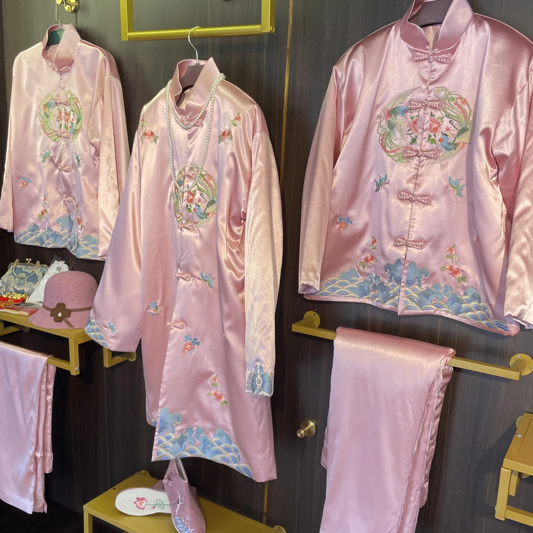 【添寿服】女款高档苏绣7件套礼服妈妈祝寿礼服全套 冲喜寿服