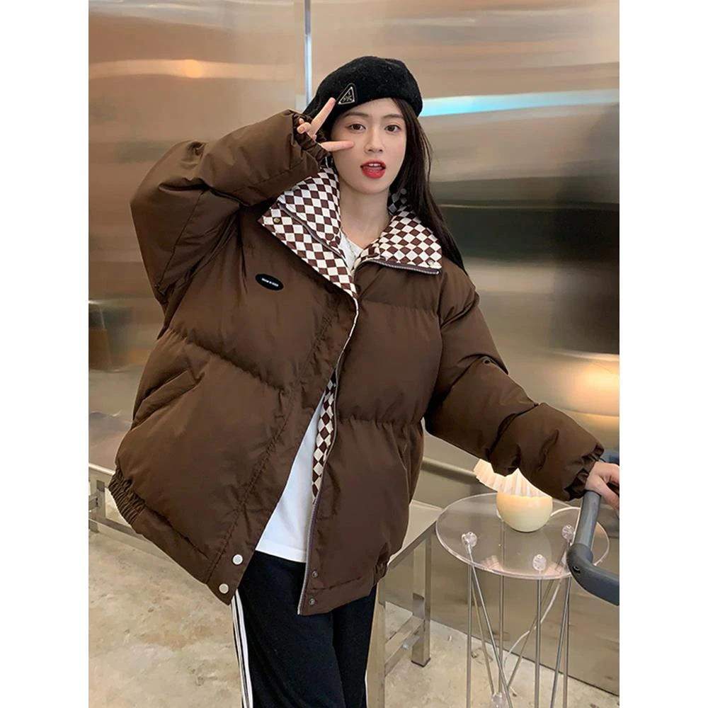 轻薄短款羽绒服女冬季2025年新款宽松小个子炸街面包派克棉服外套